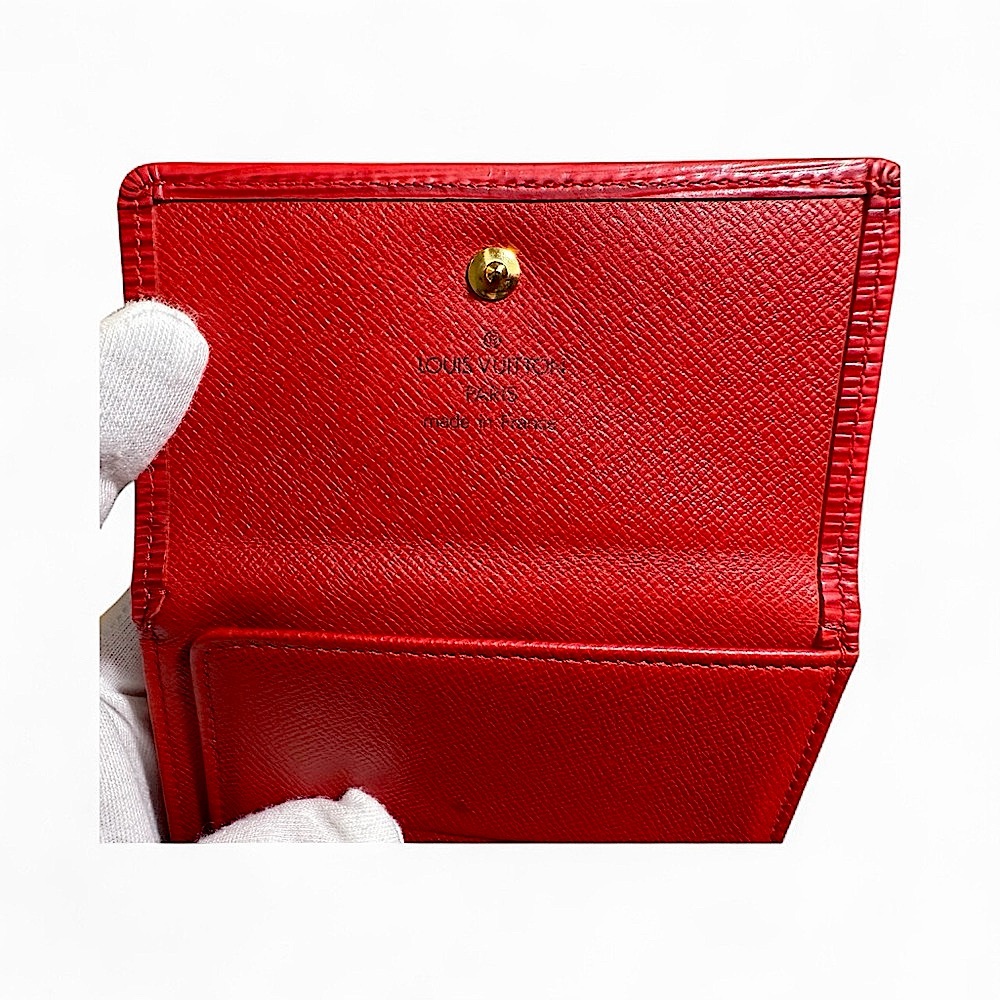 Louis Vuitton EPI Leather Double Snap Wallet in Red EUC - Picture 9 of 12